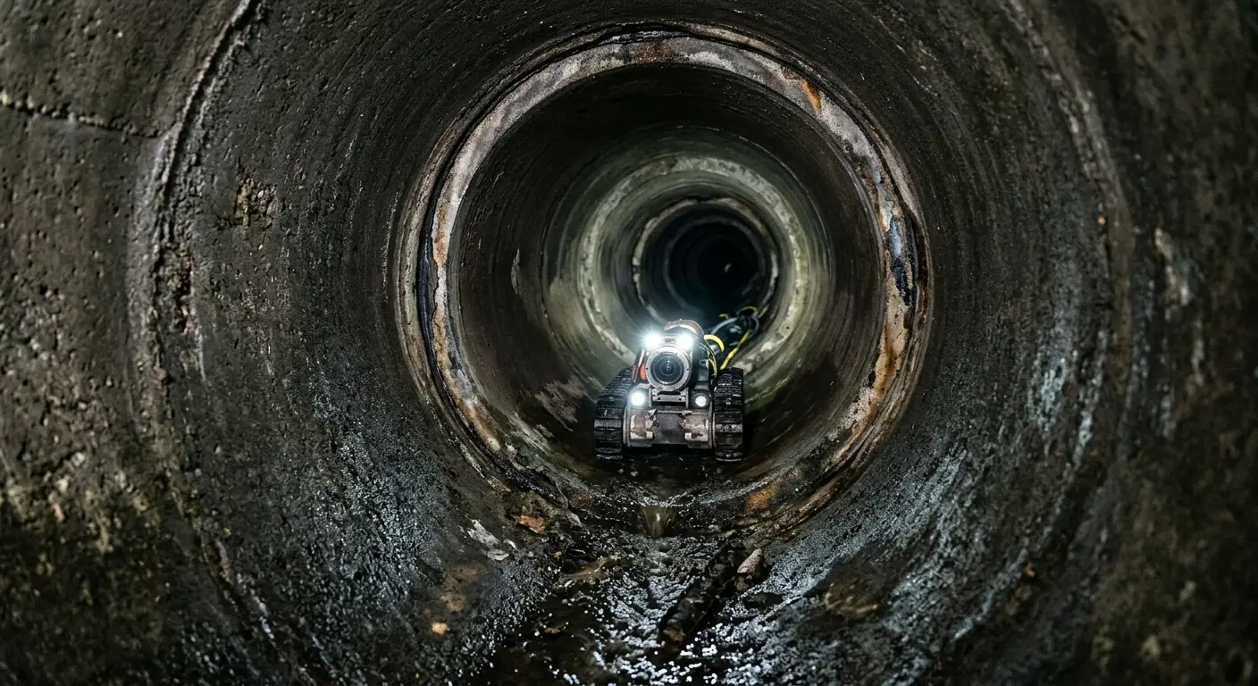 Robotic sewer camera inspecting pipe interior for Sewer Line Repair in West Melbourne